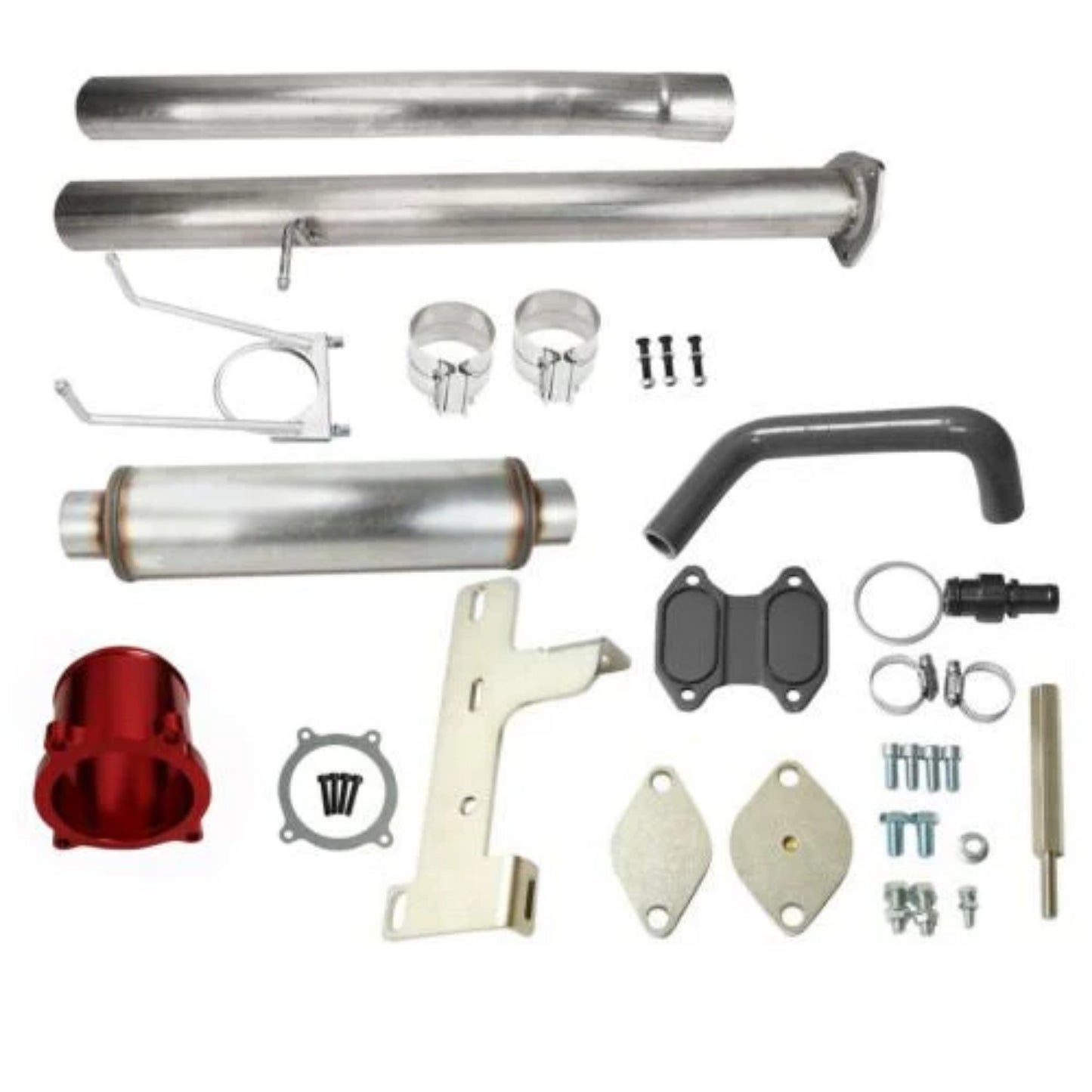 6.7 Cummins DPF EGR DEF Delete Kit 4"+4" Diesel Muffler for 2010-2014 Dodge Ram 6.7L 2500 3500